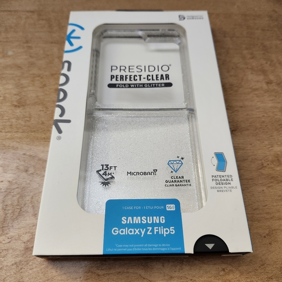 Speck Presidio Perfect-Clear Case For Samsung Galaxy Z Flip5 5G - Picture 1 of 4